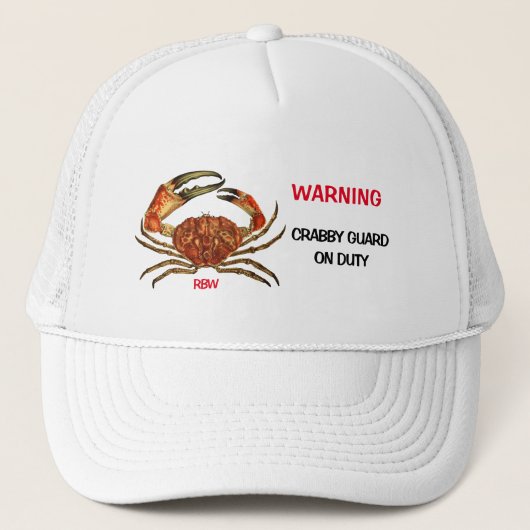 Speciale "Warning Crabby Guard on Duty"-vrachtwage Trucker Pet (Voorkant)