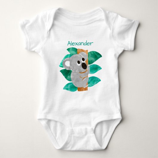 Speciale Waterverf Baby Koala Beer Dier Romper (Voorkant)