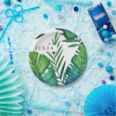 Speciale Waterverf Tropische bladeren Papieren Bordje (Feest)