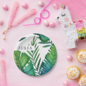 Speciale Waterverf Tropische bladeren Papieren Bordje (Feest)