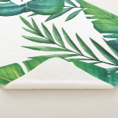 Speciale Waterverf Tropische bladeren Sherpa Deken (3/4)