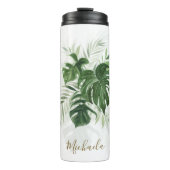 Speciale Waterverf Tropische bladeren Thermosbeker (Voorkant)