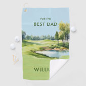 Speciale Waterverf Vaderdag golfthema Golfhanddoek (Insitu)