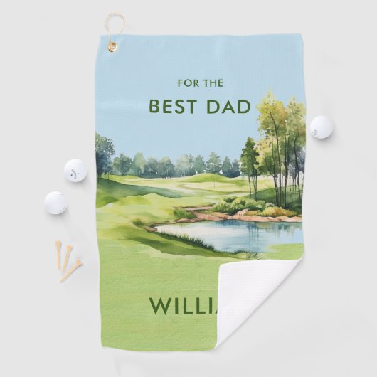 Speciale Waterverf Vaderdag golfthema Golfhanddoek (Insitu)