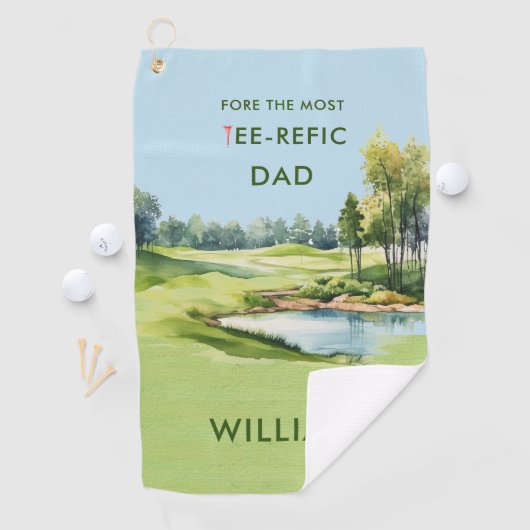 Speciale Waterverf Vaderdag golfthema Golfhanddoek (Insitu)
