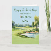 Speciale waterverf Vaderdag kaart golf thema (Voorkant)