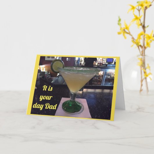 SPECIALE WENSEN EN TOAST ***VERJAARDAG VAN DE VADE KAART (Gele Bloem)