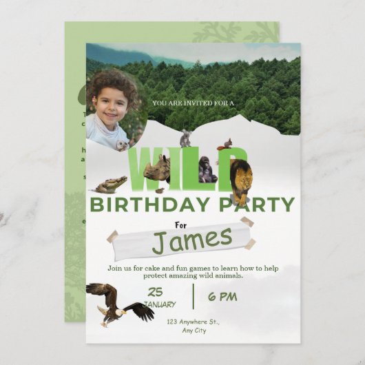 Speciale Wild Adoptie verjaardagsviering Kaart (Voorkant / Achterkant)