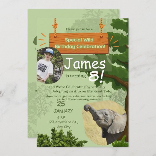 Speciale Wild Adoptie verjaardagsviering Kaart (Voorkant / Achterkant)