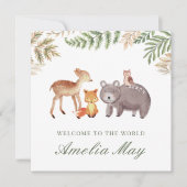 Speciale Woodland Animals Nieuwe Baby Kaart (Voorkant)