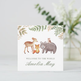 Speciale Woodland Animals Nieuwe Baby Kaart
