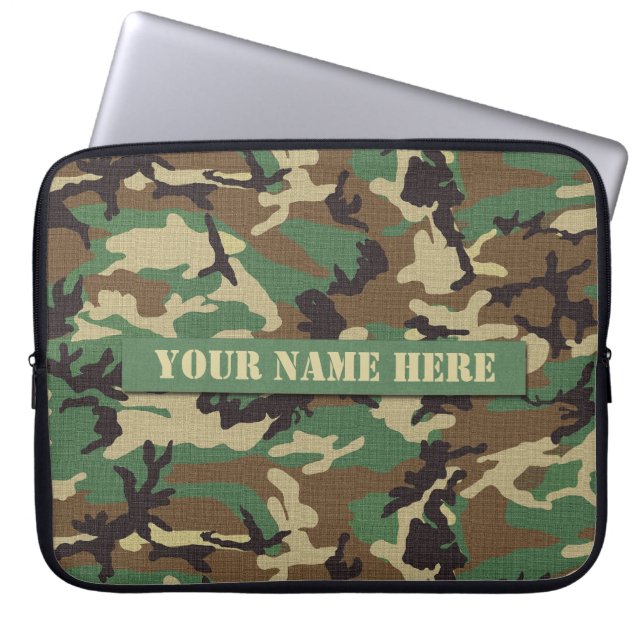 Speciale Woodland Camouflage Laptophoes Laptop Sleeve (Voorkant)
