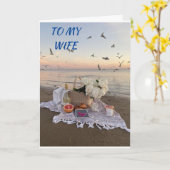 *SPECIALE ZISTER* BIRTHDAG BEACH GREETINGS KAART (Gele Bloem)