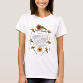 Speciale zonnebloem, wit T-shirt met spiratie (Voorkant)