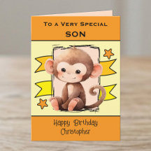 Speciale zoon aap kinderen oranje verjaardag