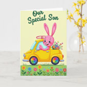 Speciale Zoon Gelukkige Pasen Kaart (Gele Bloem)