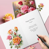 Speciale Zus Helder Gekleurde Roze Rozen Verjaarda Kaart