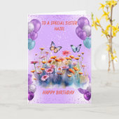 Speciale Zuster Gepersonaliseerde Verjaardagskaart Kaart (Gele Bloem)