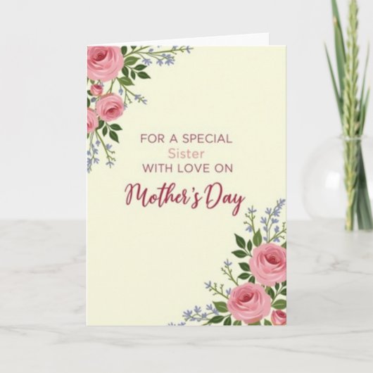 Speciale Zuster Liefde Moederdag Kaart (Voorkant)