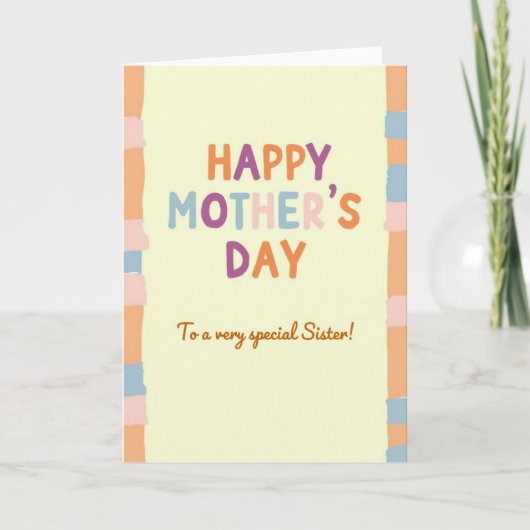 Speciale Zuster Moederdag Kaart (Voorkant)