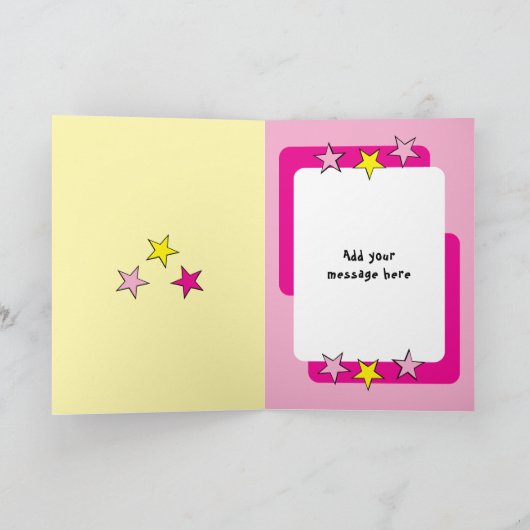 Speciale zusternaam roze verjaardag kaart (Binnen)