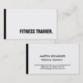 Speciale Zwart Wit Fitness Trainer Trendy Visitekaartje (Voorkant / Achterkant)