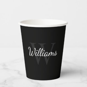 Speciale zwart-wit monogram- en naamloze papierbek papieren bekers