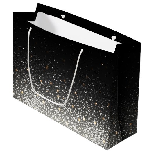 Speciale zwarte spaartas met groot cadeau large cadeautasje (Voorkant Gekanteld)