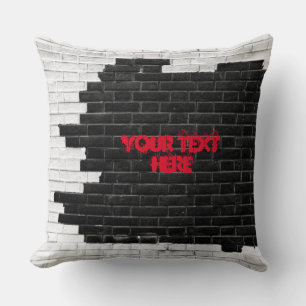 Speciale zwarte & witte brick-muur kussen