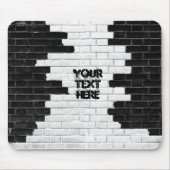 Speciale zwarte & witte brick-muur muismat (Voorkant)