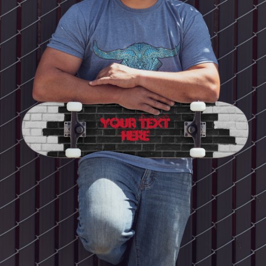Speciale zwarte & witte brick-muur persoonlijk skateboard (Buiten 3)