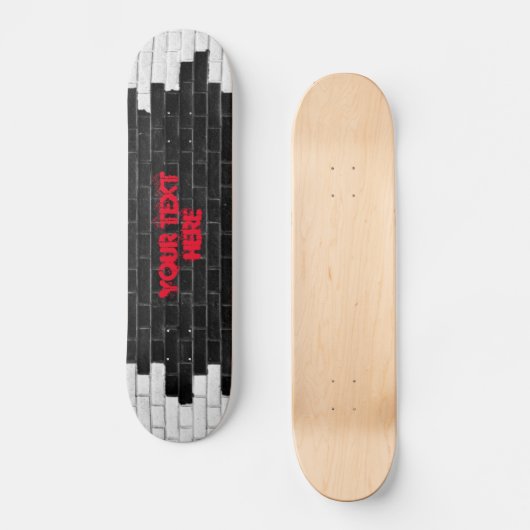 Speciale zwarte & witte brick-muur persoonlijk skateboard (Voorkant)
