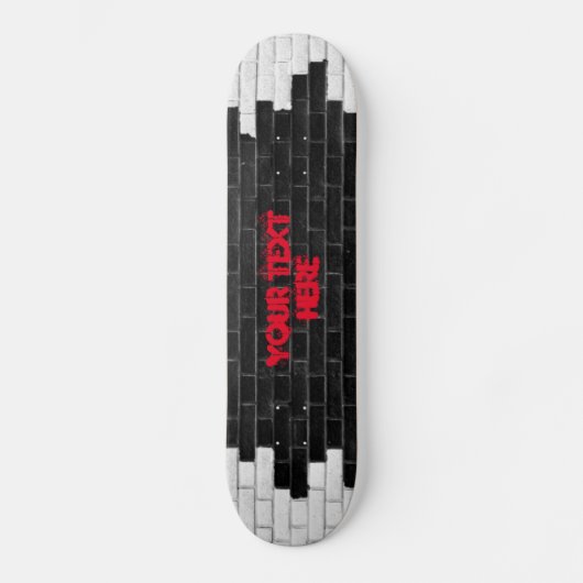 Speciale zwarte & witte brick-muur persoonlijk skateboard (Voorkant)