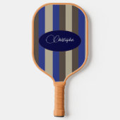 Specialiseer afbeelding met blauwe bruin beige ver pickleball paddle (Achterkant)