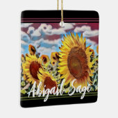 Specialiseer artistiek veld Zonnebloemen Kerstmis Keramisch Ornament (Rechts)