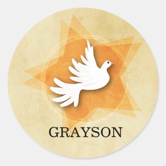 Specialiseer bevestiging felicitaties met cadeaubo ronde sticker (Voorkant)