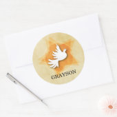 Specialiseer bevestiging felicitaties met cadeaubo ronde sticker (Envelop)