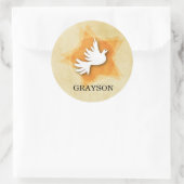 Specialiseer bevestiging felicitaties met cadeaubo ronde sticker (Tas)