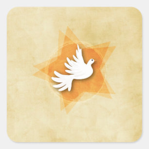 Specialiseer bevestiging felicitaties met cadeaubo vierkante sticker