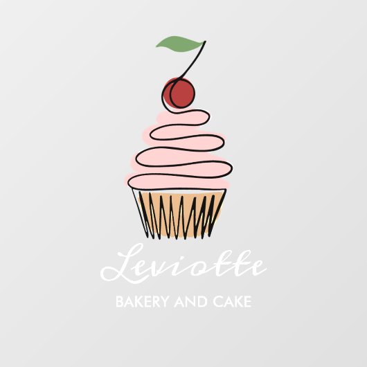 Specialiseer cupcake Bakery Winkel Witte tekst voo Raamsticker (Vel)