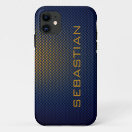 Specialiseer de blauwe Ocher-koolstofvezel gepatte Case-Mate iPhone Case