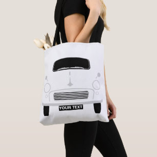 Specialiseer de Custom White Morris Minor Pop Art Tote Bag