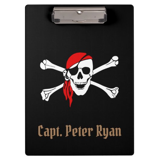 Specialiseer het teken Cool Pirate Klembord (Voorkant)