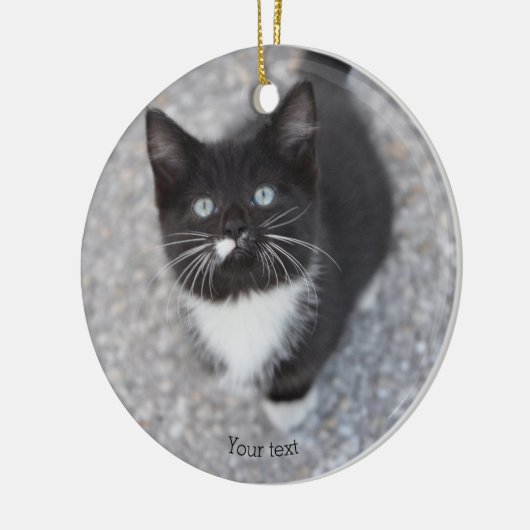 Specialiseer Tuxedo black en white kitten Keramisch Ornament (Links)