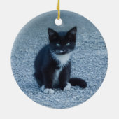 Specialiseer Tuxedo black en white kitten Keramisch Ornament (Achterkant)