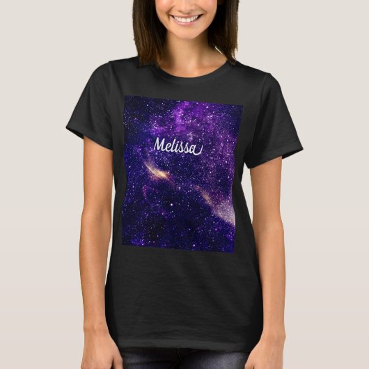 Specialiseer Ultra violet paars abstract sterrenst T-shirt (Voorkant)