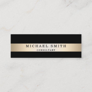 Specialiseer zwarte Faux Gold Foil Striped Mini Visitekaartje