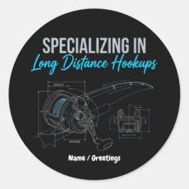 Specialiseren in lange afstandshaakjes Funny Tech Ronde Sticker