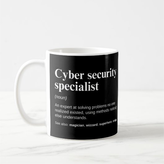 Specialist Cybersecurity Grappige Definitie Koffiemok (Links)