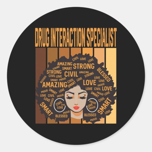 Specialist Geneesmiddelinteracties Black History M Ronde Sticker (Voorkant)
